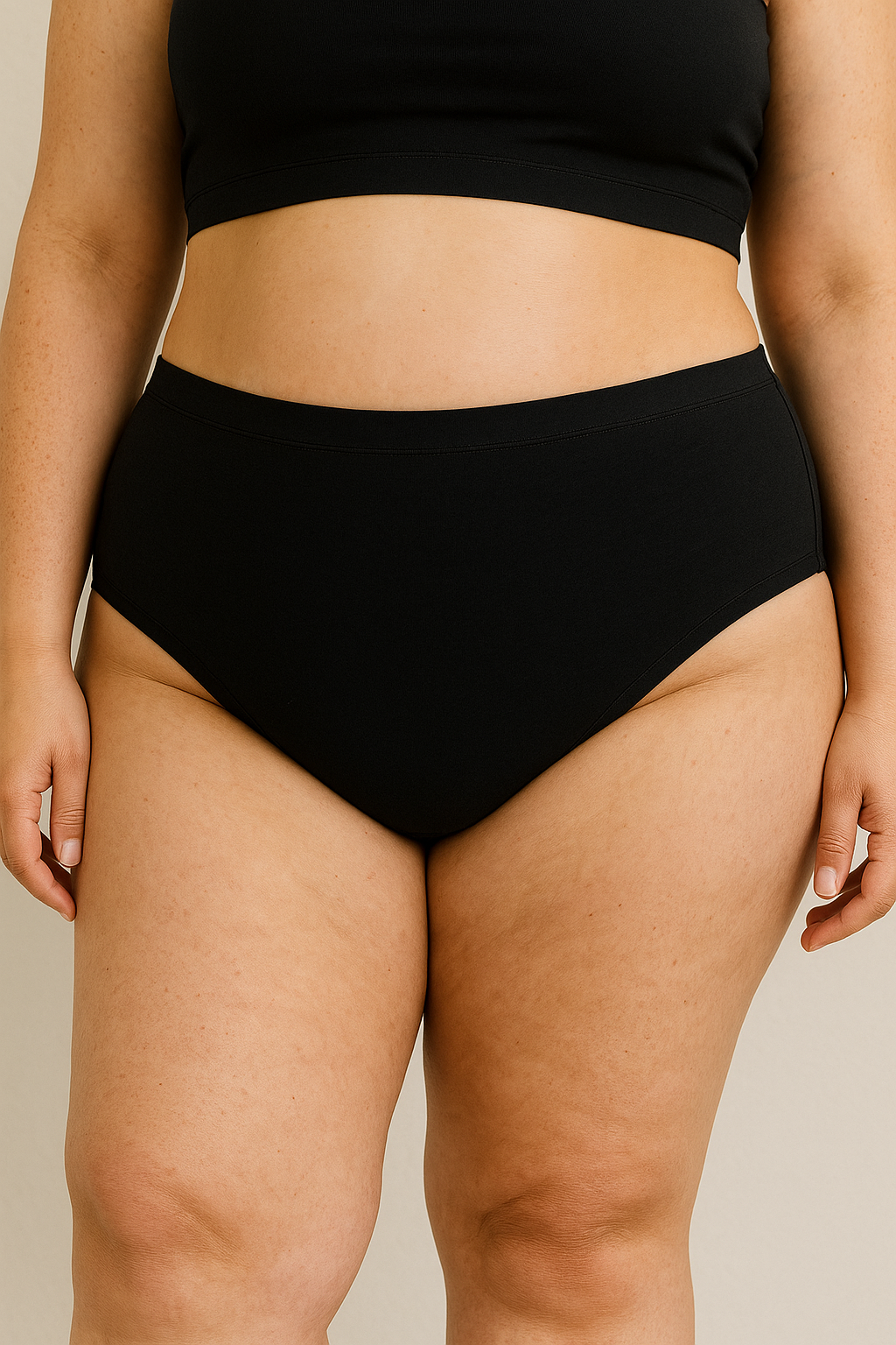 Cotton Full Brief Heavy Absorbency Leak Proof Underwear- Black