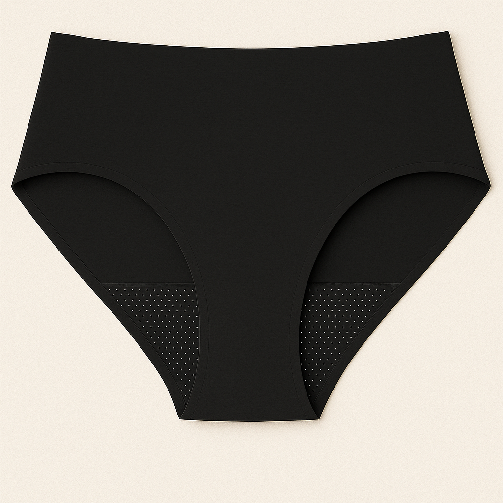 Cotton Full Brief Heavy Absorbency Leak Proof Underwear- Black
