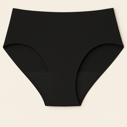 Cotton Full Brief Heavy Absorbency Leak Proof Underwear- Black
